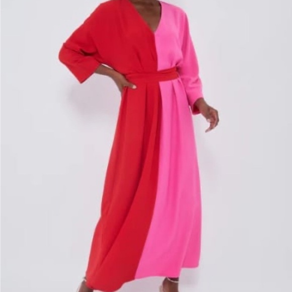 Tuckernuck Dresses & Skirts - Tuckernuck Two-Tone Red and Hot Pink Maxi Dress